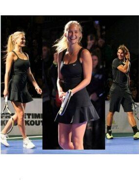 NWT Nike tennis dress w/ Bra skirt black M Medium - SO PRETTY!